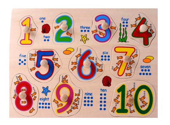 Numbers 1 10 Knob Puzzle