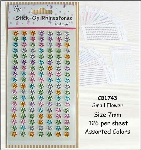 Rhinestones Stick on Flower Small