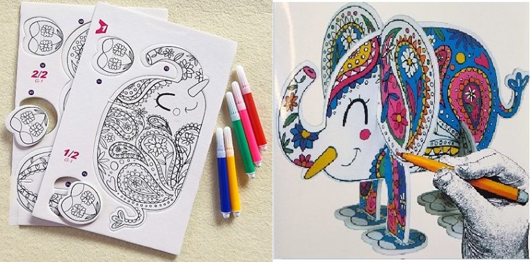 Color The Elephant Using Code Examples 3d Puzzle to colour - Elephant - Play2Learn