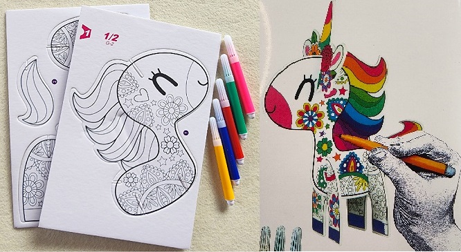 3d Puzzle To Colour Unicorn 4